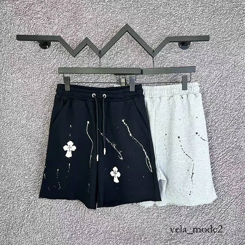 Hot Sales Chrome Short Men Designer Contemporary Style High Street Style Hip Hop Cross Pattern Quickdrying Men And Women Retro Daily Wear New Heartz