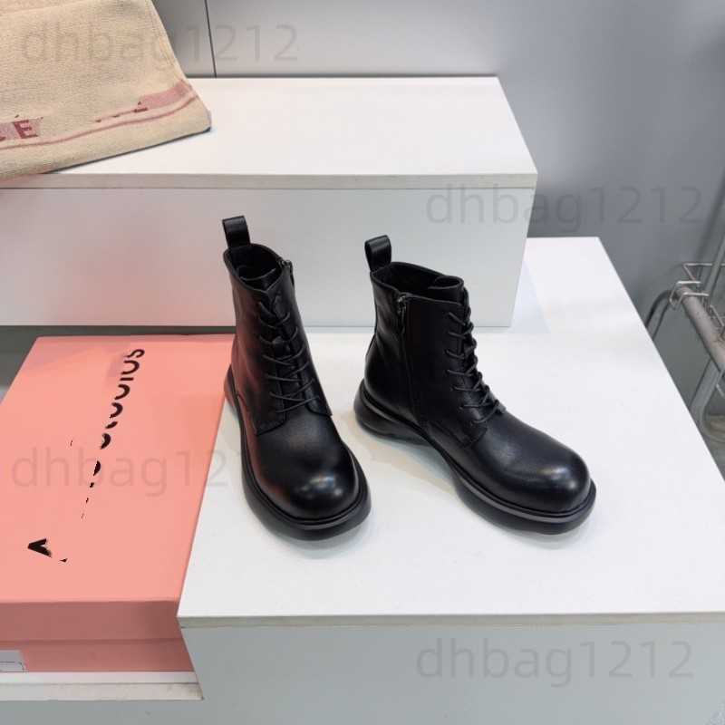 2026 autumn/winter genuine leather round-toe thick-soled lace-up side-zipper fashionable casual Martin boots T260917