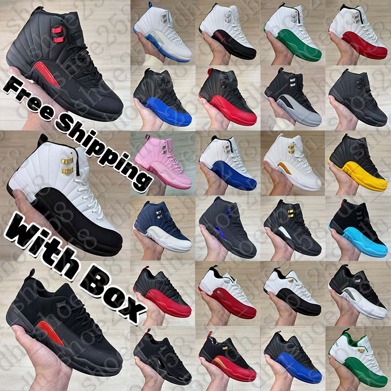 Free Shipping With Box Designer 12 12s basketball Shoes sneakers low trainers Bloodline taxi French Blue heels Loafers kitten flats chaussure mens w
