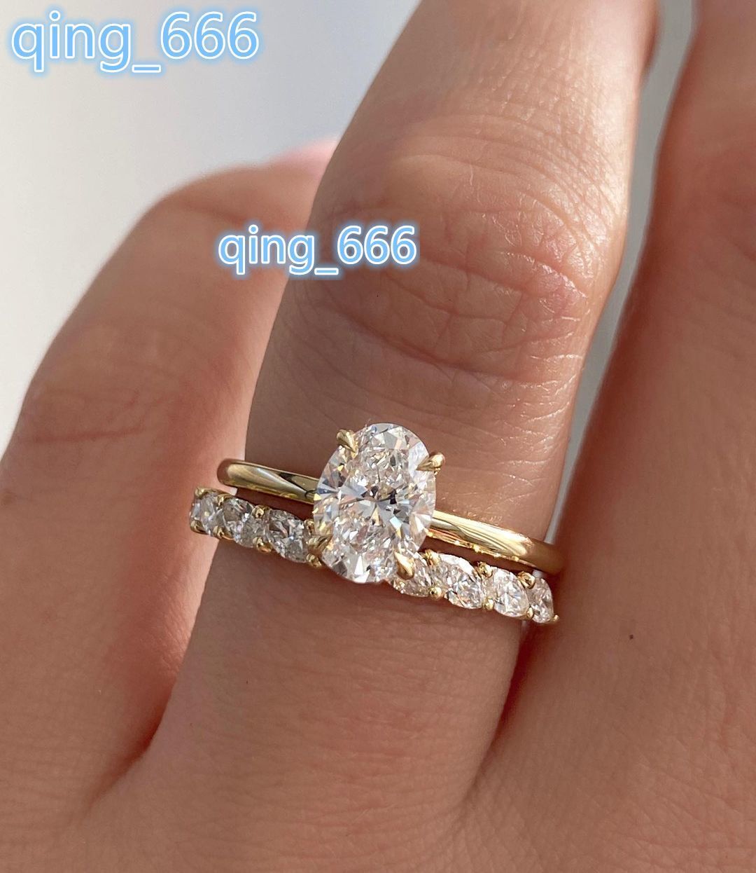 Eternity Rings Full Setting Moissanite 14k Gold Engagement Bands Stackable 2ct Diamond Solitaire Wedding Ring