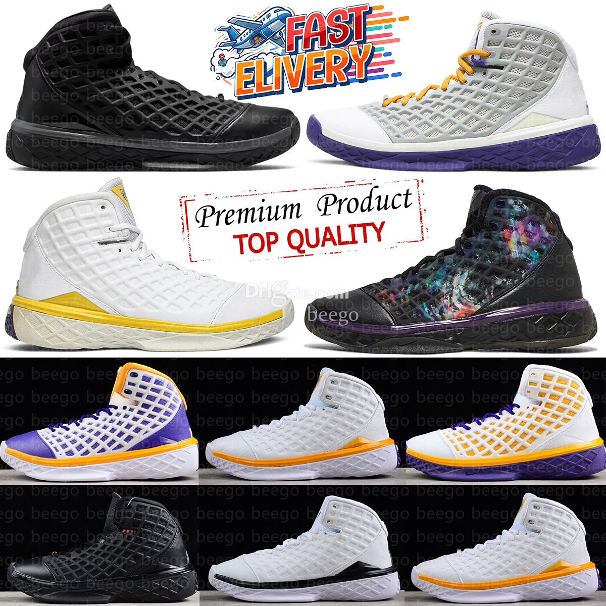 Top Quality Basketball Shoes Protro 3 Orca MVP Lakers Men Trainers Outdoor Sports Sneakers