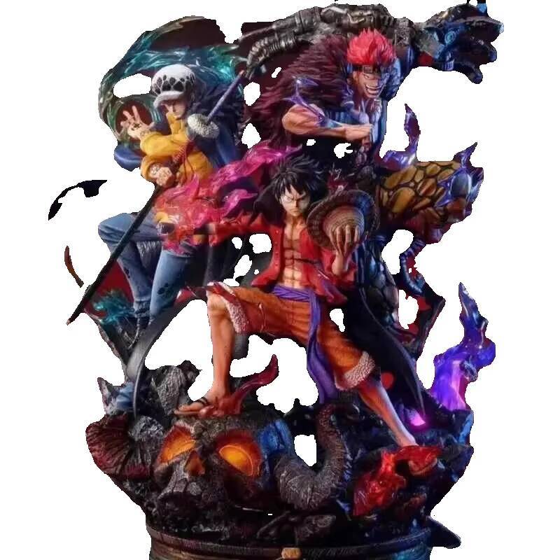 2026 New New Action Figure 24Cm One Piece LX Luffy Trafalgar perfume L Eustass Kid Three cologne Captains Figuras Anime Figures Statue Toy Desktop D