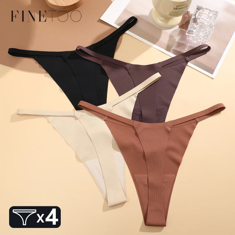 4PcsSet Seamless Ultra-thin Underwear Women Sexy Thin Belt Panties Female High Stretch Thongs Girls Breathable G-String Lingerie 260917