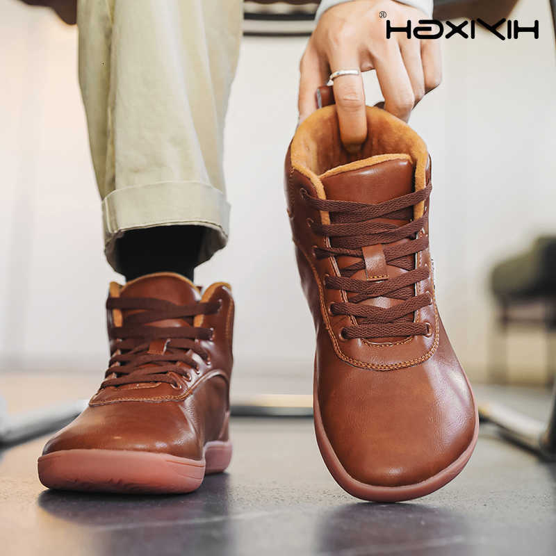 New Unisex Wide Toe Box High-Top Snow Boots Thermal Plush Lined Winter Warm Shoes Non-Slip Couple Comfortable Outdoor Sneakers D260917