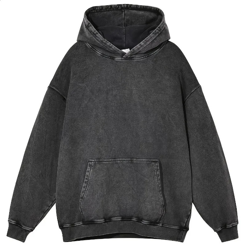 Retro American Hip-hop Street Style Retro Autumn and Winter Washed Loose Trendy Unisex Hoodie 260916