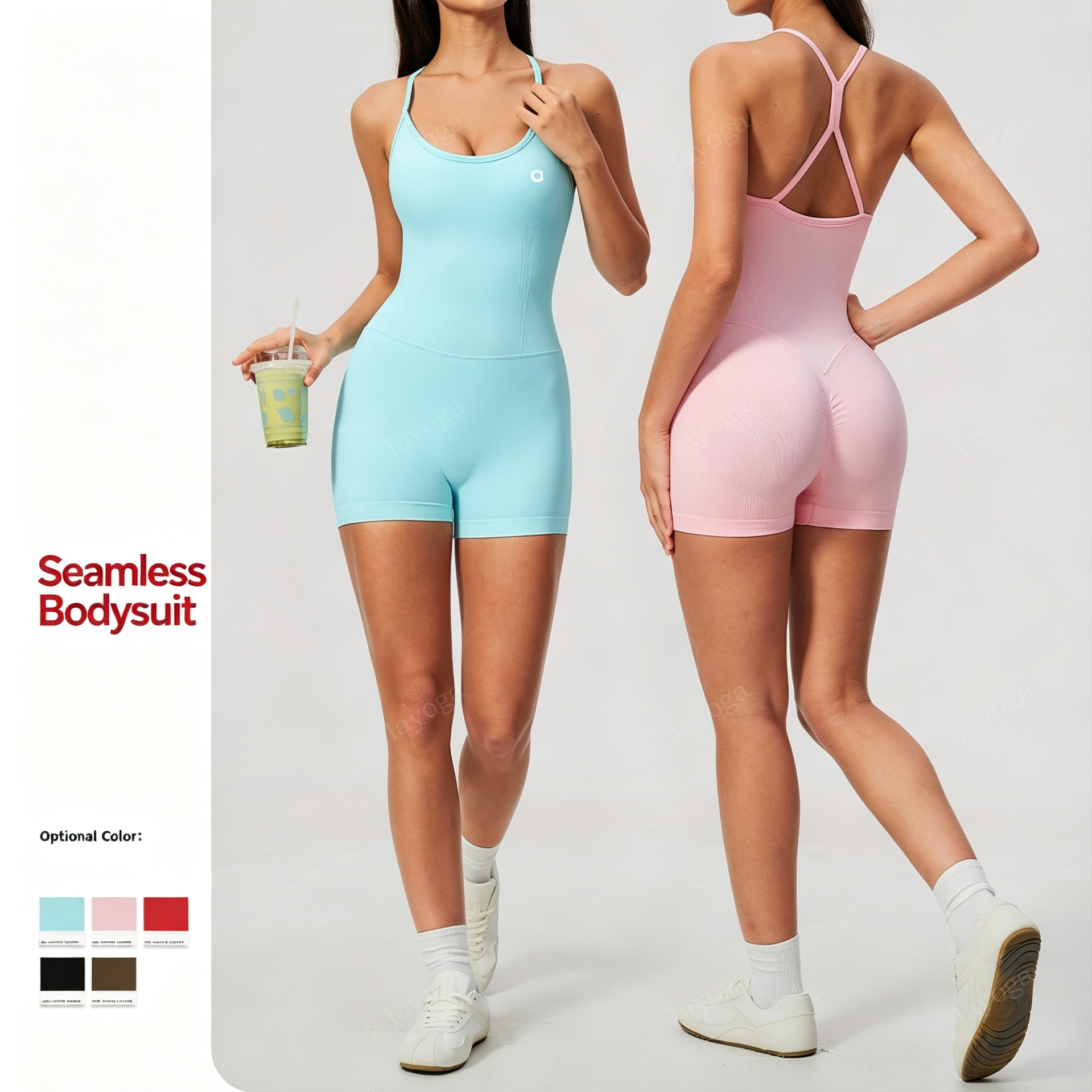 New Cloud Feel Women Yoga Jumpsuit Butt Lifting One Piece Sports Romper Strapless Open Back Mid Sleeve Boat Neck High Stretch Fitness Bodysuit 5107