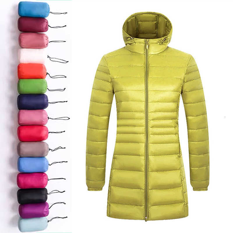 Coat Ladies Long Warm Down with Portable Storage Bag Women Light Down Jacket Women's Overcoats Hip-Length High Street H260917