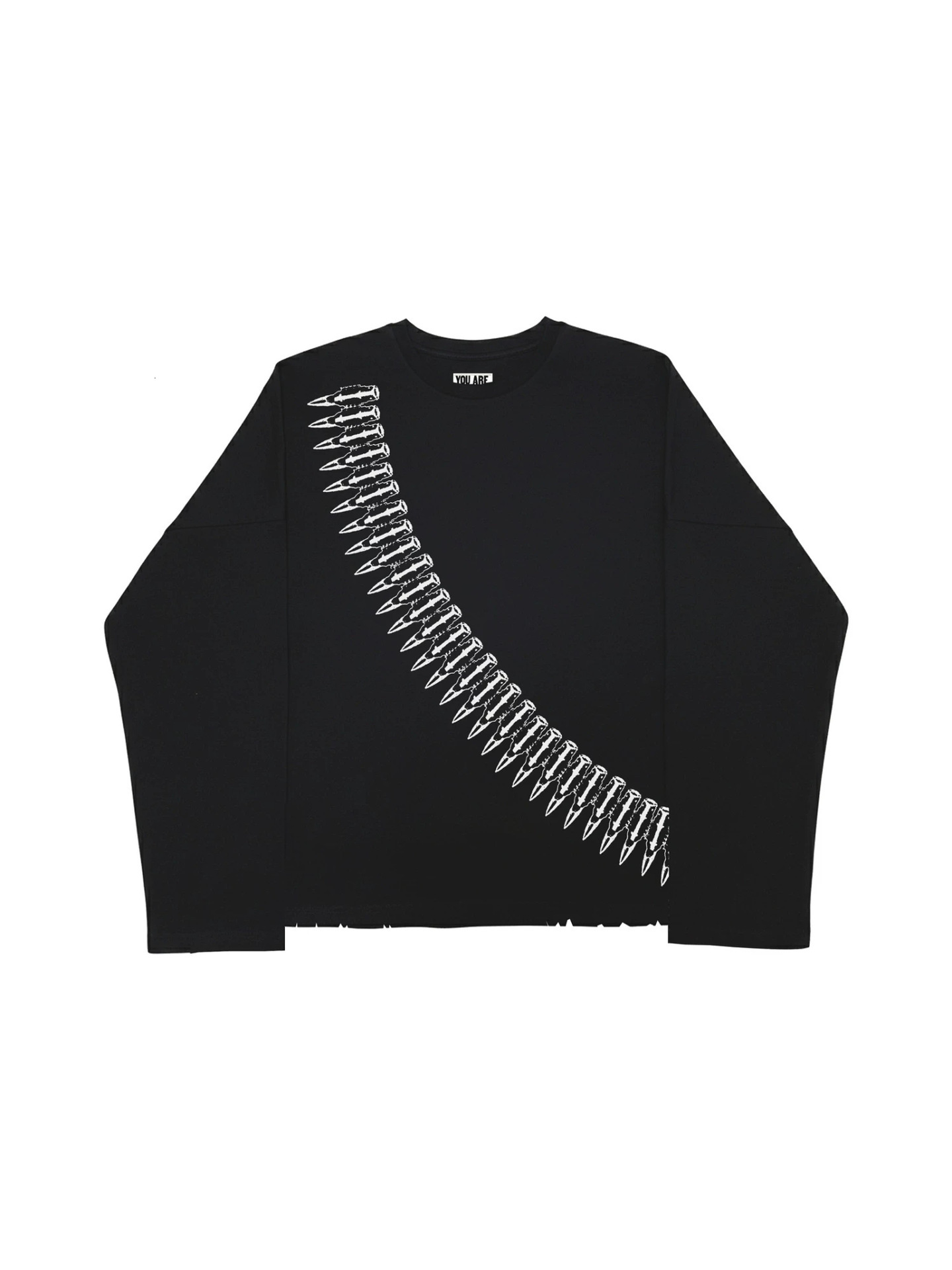 Trendy printed retro round-neck T-shirt, 2026 autumn collection, European American cross-border style, Harajuku-inspired, long-sleeved, and popular