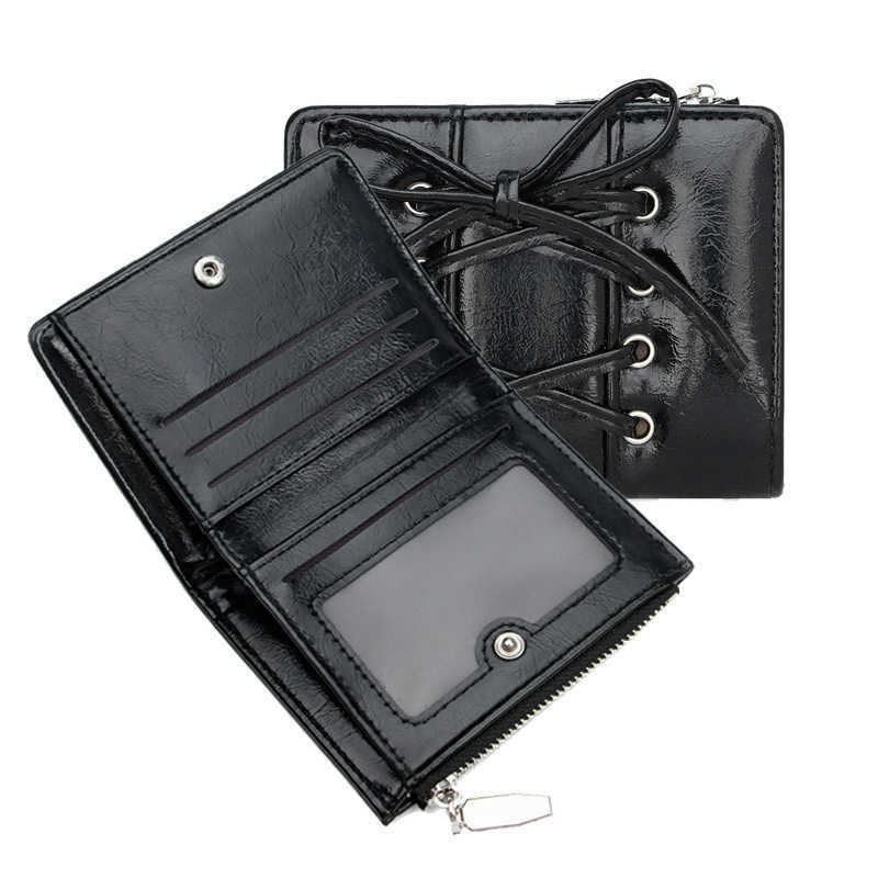Korean Style Simple Bow Wallet Ultra Thin Short Clutch Bag Multi-function Zipper PU Leather Holder Travel Coin PurseT260917