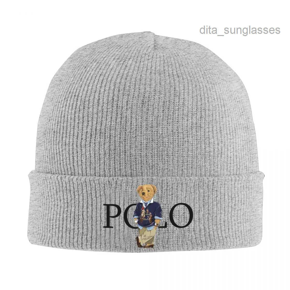 Beanie/Skull Caps Kawaii Bears Knitted Hat Beanies Winter Warm Hip Hop Polo Mens H241010