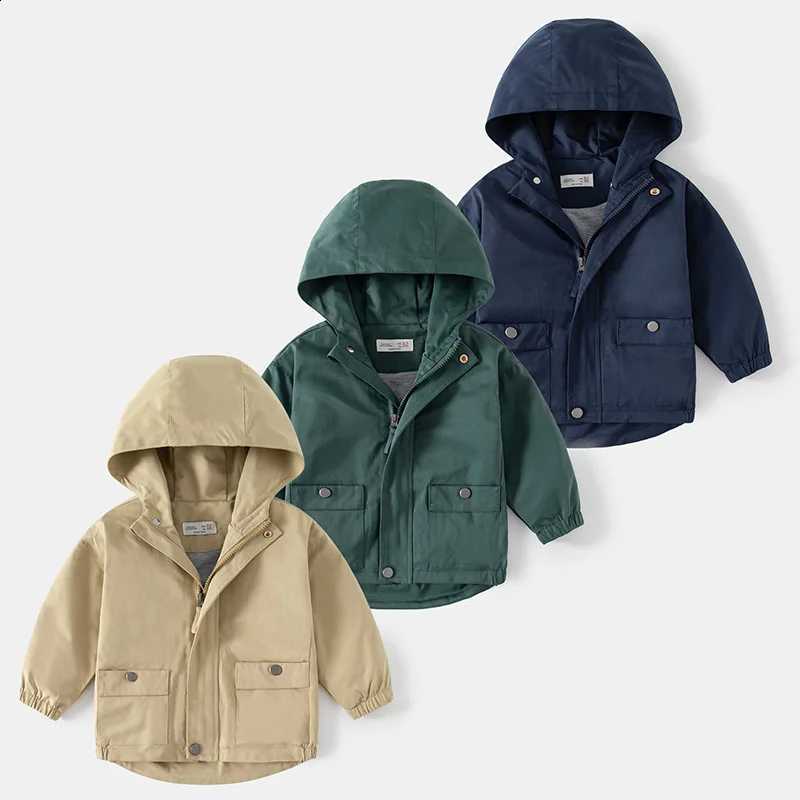 3 4 2 5 6 7 8 Years Boys Jacket Spring And Autumn Fashion Trench Coat Hooded Zipper Boys Outerwear Birthday Gifts Kids ClothesT260916