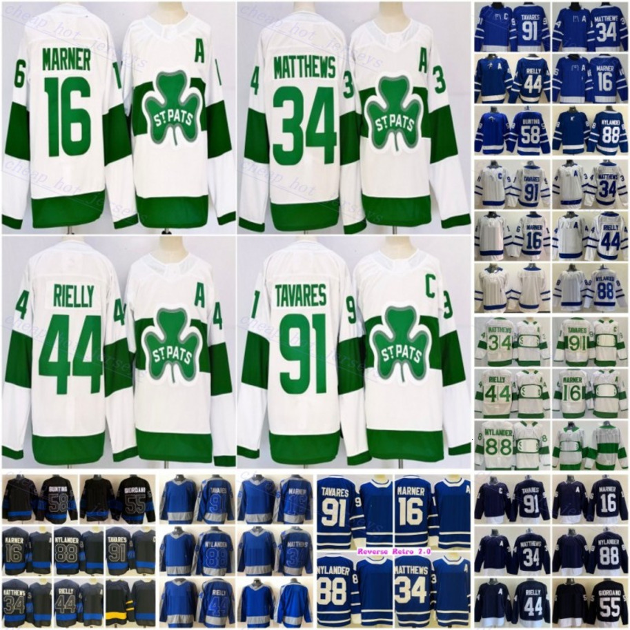Mens Hockey 34 Auston Matthews Jersey Reverse Retro 16 Mitchell Marner 88 William Nylander 44 Morgan Rielly 91 John Tavares Blue Arenas Alternate Re