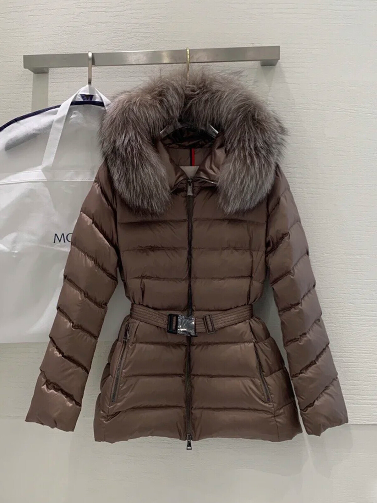 puffer jacket women designer luxury winter coat women down jacket with genuine mink fur collar warm and stylish down coat with belt and large pocket
