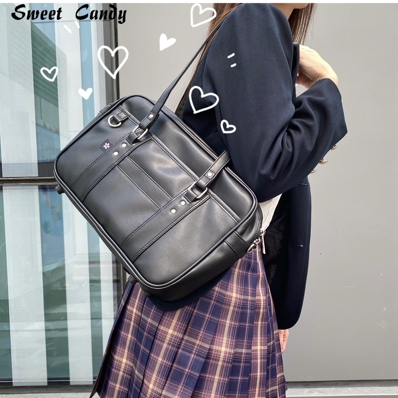 Briefcase High Students Bag Schoolbags Shoulder Bags 1416 Inch Laptop Bag's Messenger Office Handbag PU Leather Tote y260915