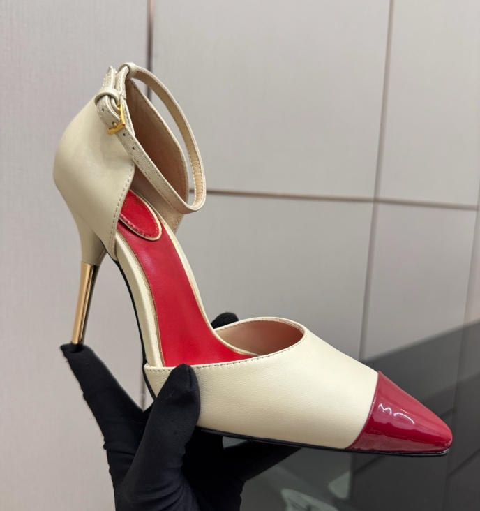 Brand Master Latest Design for Women High Heels, Women Stiletto Sandals, 8cm Women's Color blocked Sandals, Factory Top Quality Genuine Leather