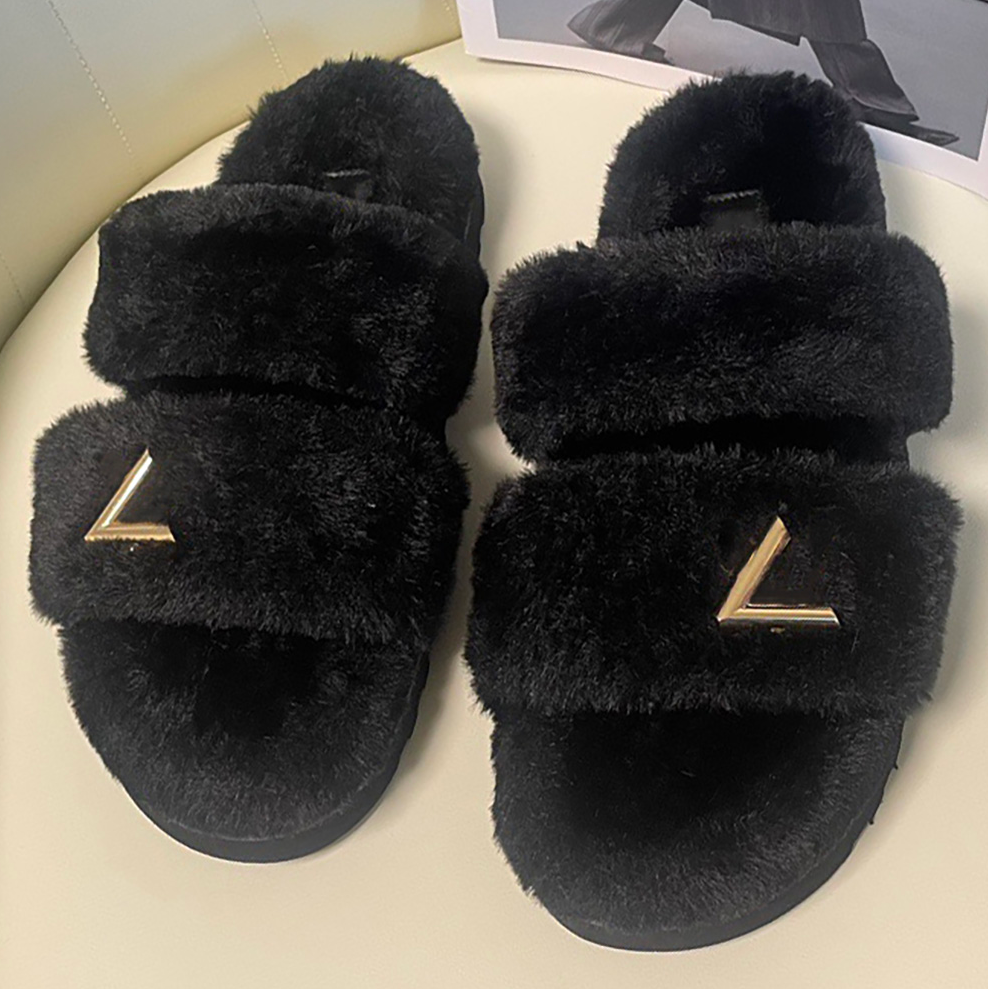 designer sunset comfort women plush thickened warm and comfortable autumn winter casual home slippers