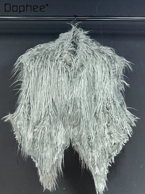 Original n Irregular EcoFriendly Fur Long Hair Vest Warm Short Jacket Autumn Winter Trendy Street Punk Style Men Clothing 260917