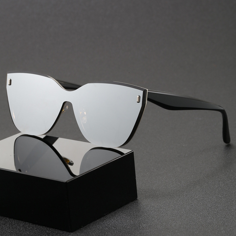 2026 New Frameless One-piece Cat Eye Sunglasses for Men and Women, High-end UV Protection, Makes Face Look Smaller