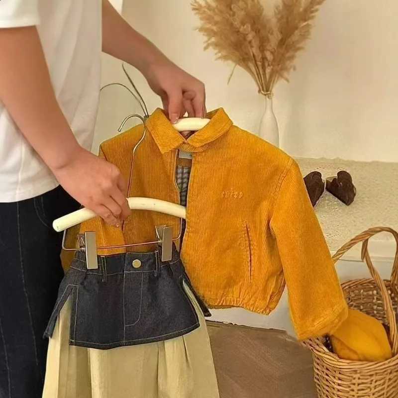 Outerwear Spring Girls' and Autumn New Children's Super Beautiful Tops Fashionable and Versatile Collar Long Sleeved ClothesT260916