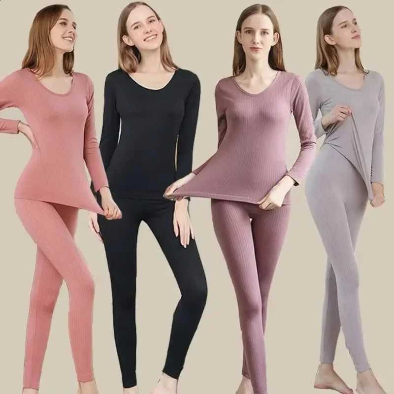 Warm Thermal Underwear Sexy Ladies Intimates Long Johns Women Shaped Sets Female Middle Collar Shaping Clothes Set Winter H260916