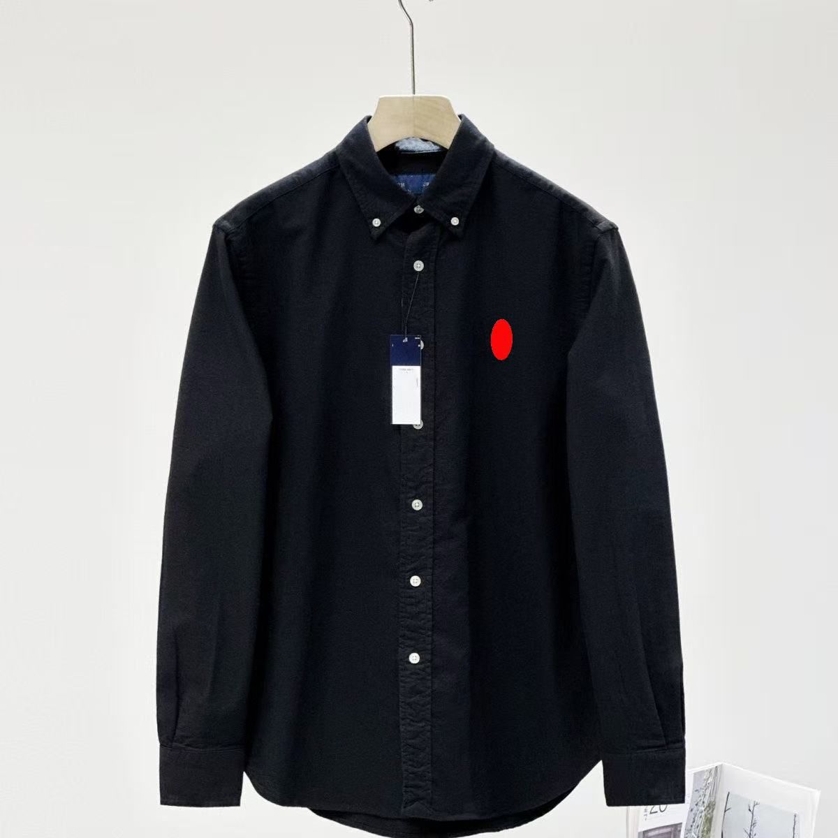 Ralphhs Designer Polo Shirt Mens Cotton Long Sleeve Dress Shirt Embroidered Logo Formal Business Casual Button Down Shirts for Men Women