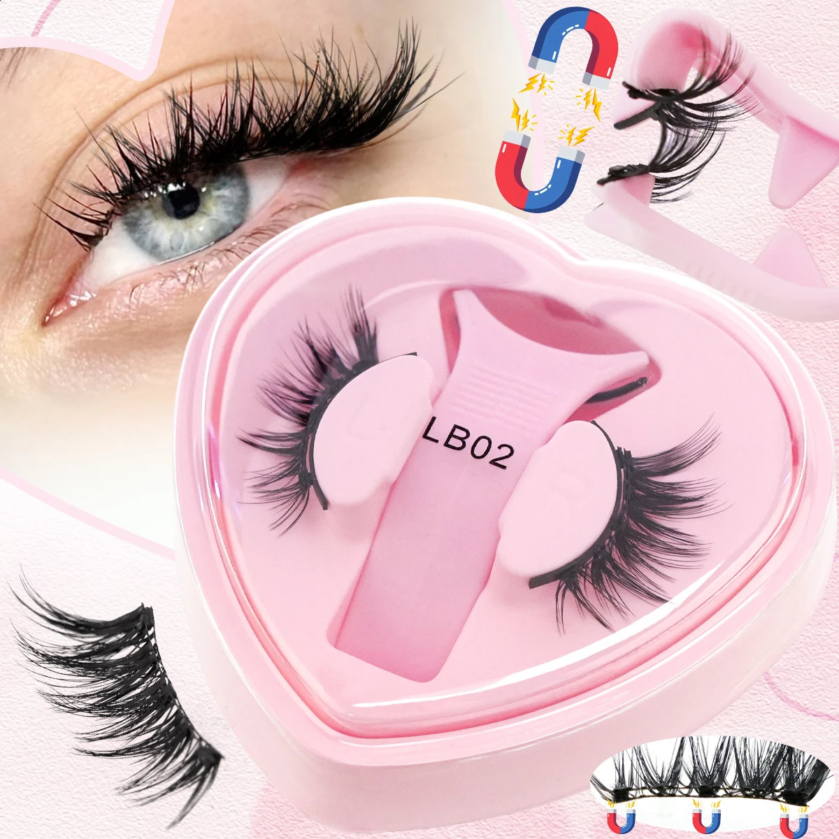 MEISHENJIE Magnetic Eyelashes Kit Natural 3D Mink Lashes Thick Fluffy False Lashes No Glue Needed Fake Eyelash Makeup Faux Cils 260917