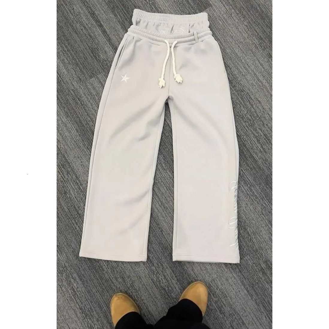 Personalized American Style Double Waisted Solid Casual Pants Sporty Popular Embroidery Sport Loose Men Women Couple SweatpantsT260917