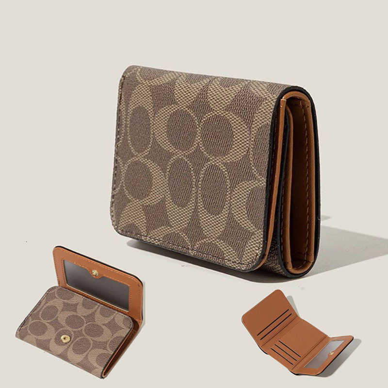 quality three High fold short wallet with PU leather buckle coin wallet fashionable high-end men's and women's walletT260917