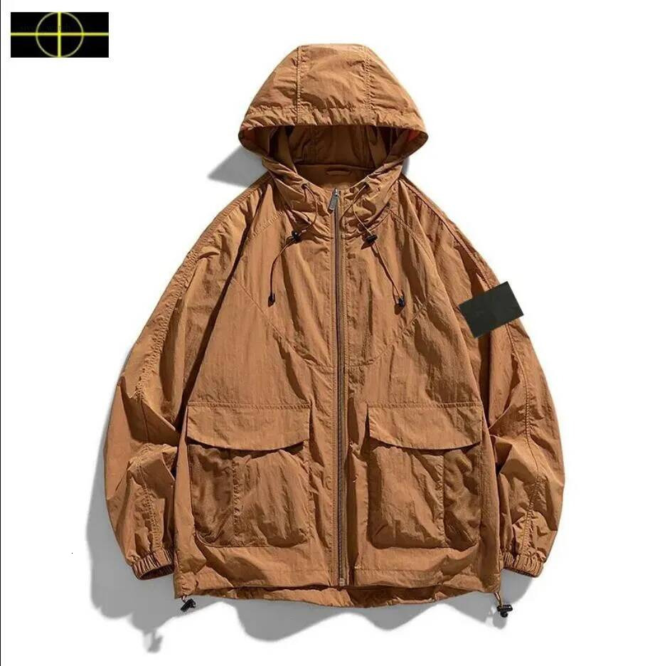 2026 10A topstoney Mens Womens Outdoors Sports stone Jackets Versatile Waterproof Windbreaker Hooded Coat Slim Light Thin Jacket Overshirt rhineston