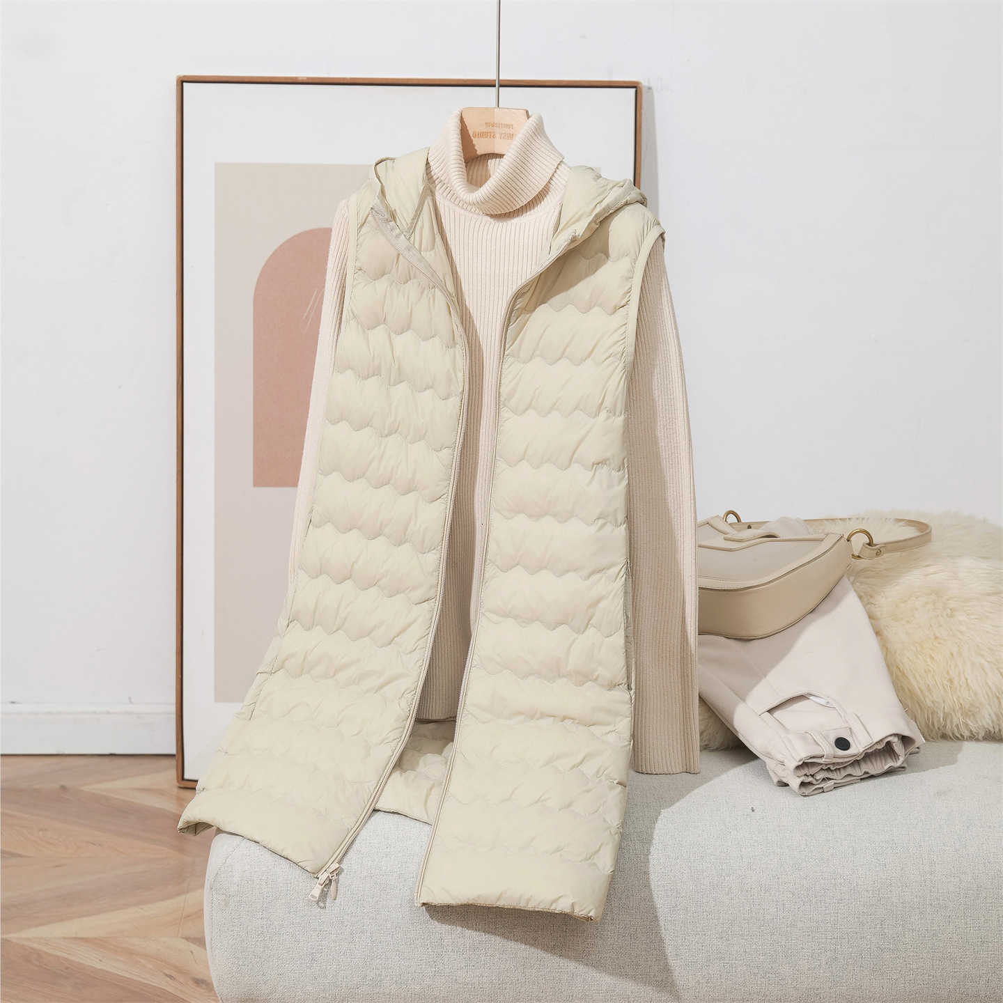 Duck SEDUTMO Ultra Light Thin Down Vest Women Winter Long Quilted hooded Jackets Slim Waistcoat Autumn Basic Parkas ED2147 H260917