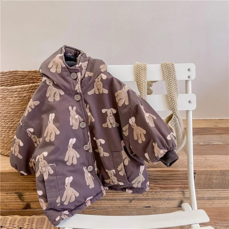Children From 1 To 7 Years Outerwear Cartoon Kids Thick Padded Coat With Hood Korean Baby Clothing Girl Boy Jacket Warm Winter260916