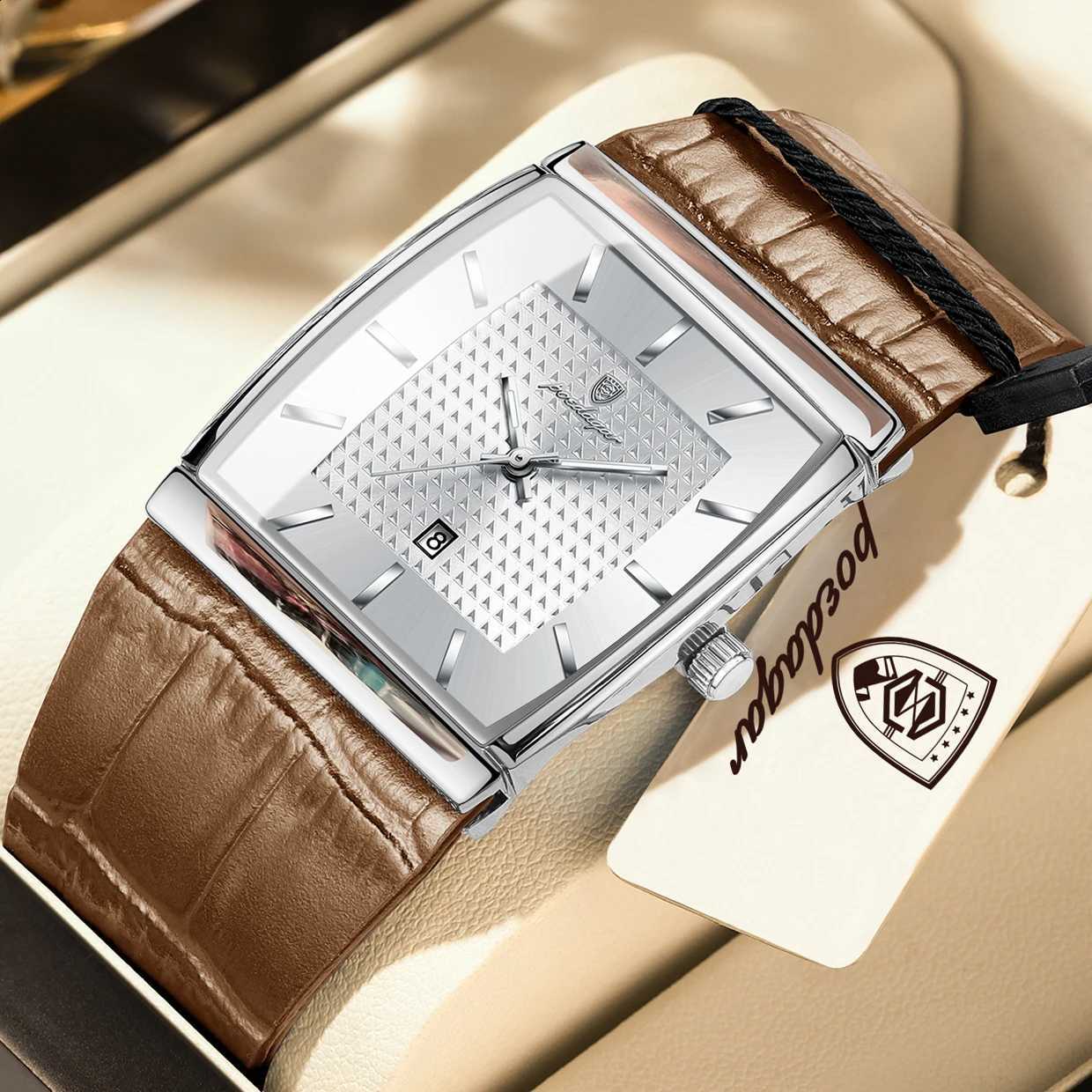 POEDAGAR Top Business Men Wristwatch Date Waterproof Luminous Fashion Male Clock Leather High Quality Quartz Men's Watches RelojT260916