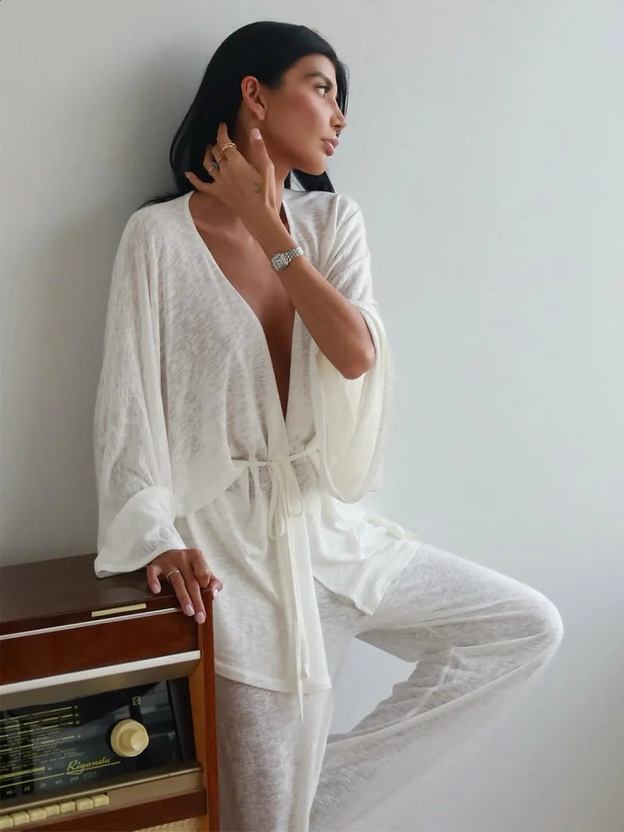 Bornladies Long Sleeved Pants Pajama Set Woman Autumn Winter Solid Color Loose Casual Home Clothing 2-Piece Set 260917