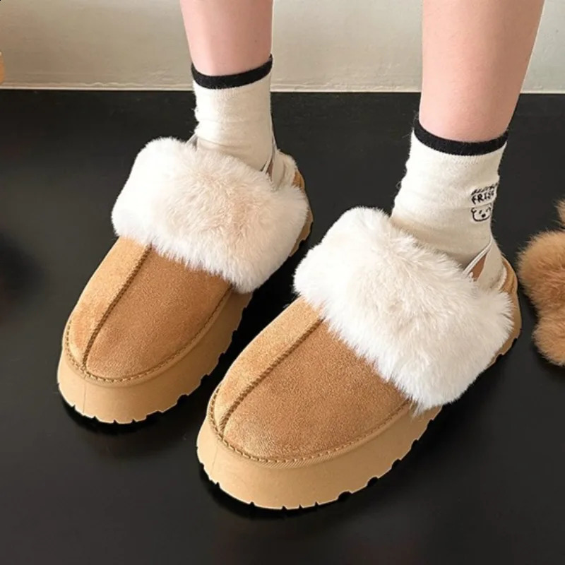 Fashion Solid Color Suede Womens Slippers Winter Womens High Quality Home Warm Snow Boots Selling 260917