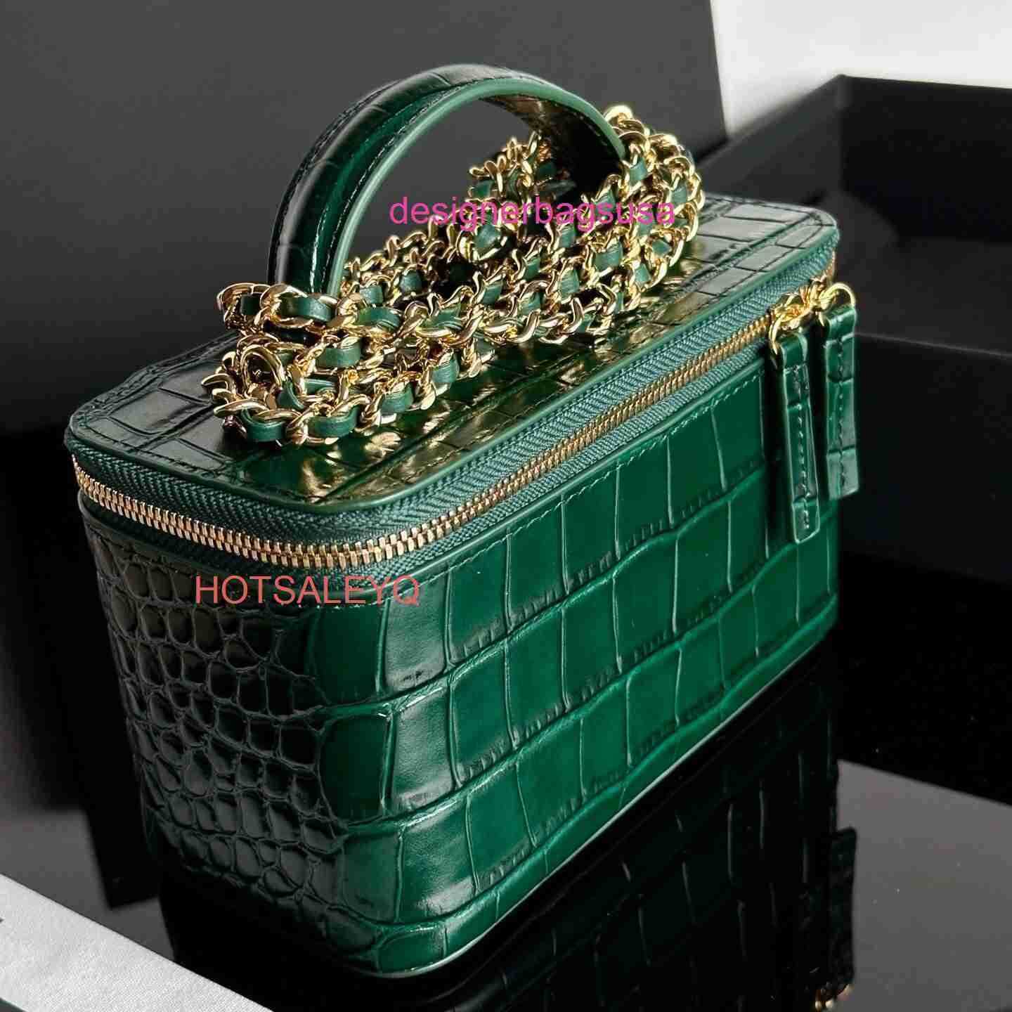 Designer Bags Luxury 26B New Crocodile Patterned Leather Handle Box Bag High-end Handbag Crossbody Long Box-shaped Small Square Bag Yqtgood