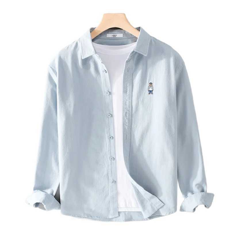 Casual Shirt Fashion Gentleman Breathable Pure Cotton British Style Outdoor Solid Color Slim Casual Long Sve Cotton Shirt Q260917
