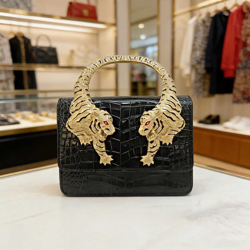 Elegant Womens Shoulder Bags Crossbody Designer Bags Purses Y2k Tiger Handle Bag Small Square Bag Crocodile Pattern Luxury Handbags 260917
