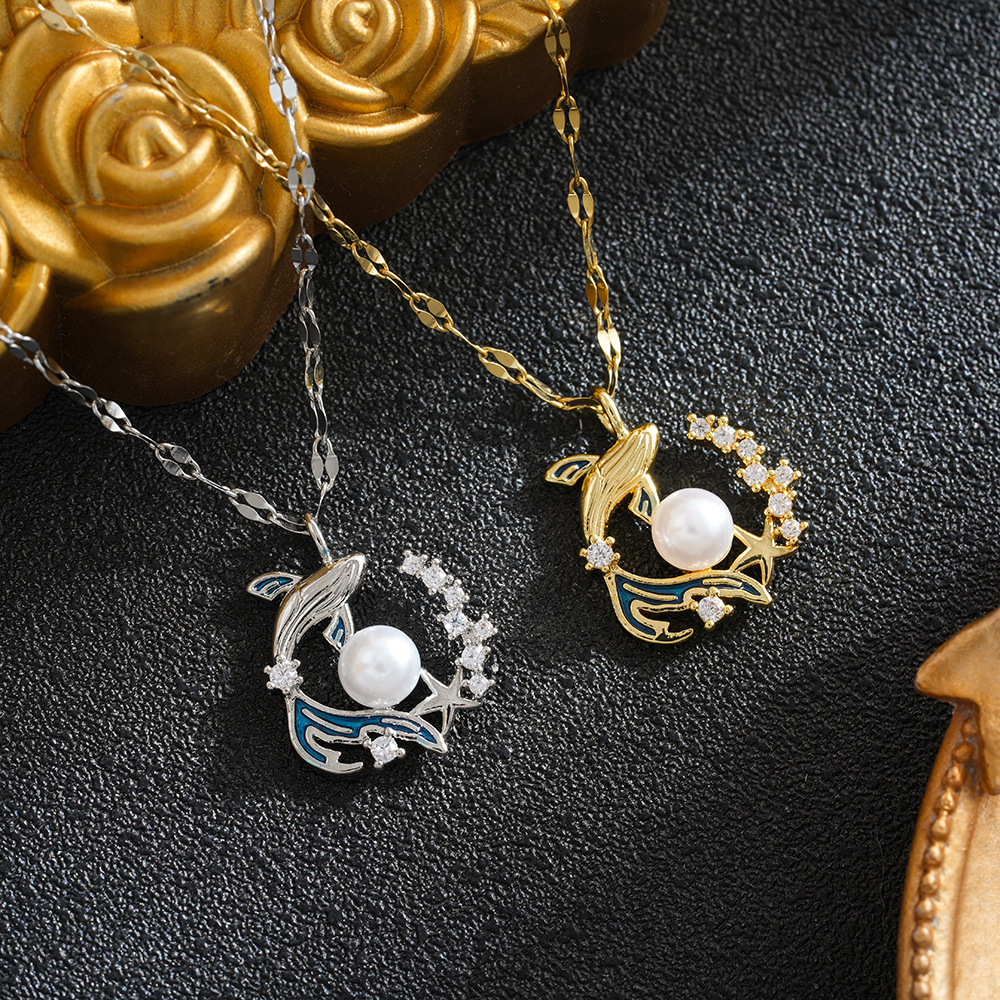 Original Pendant Necklace Women, Fashionable and Trendy Design, Light Luxury Style, Koi Fish Pendant, Birthday Gift for Best Friend