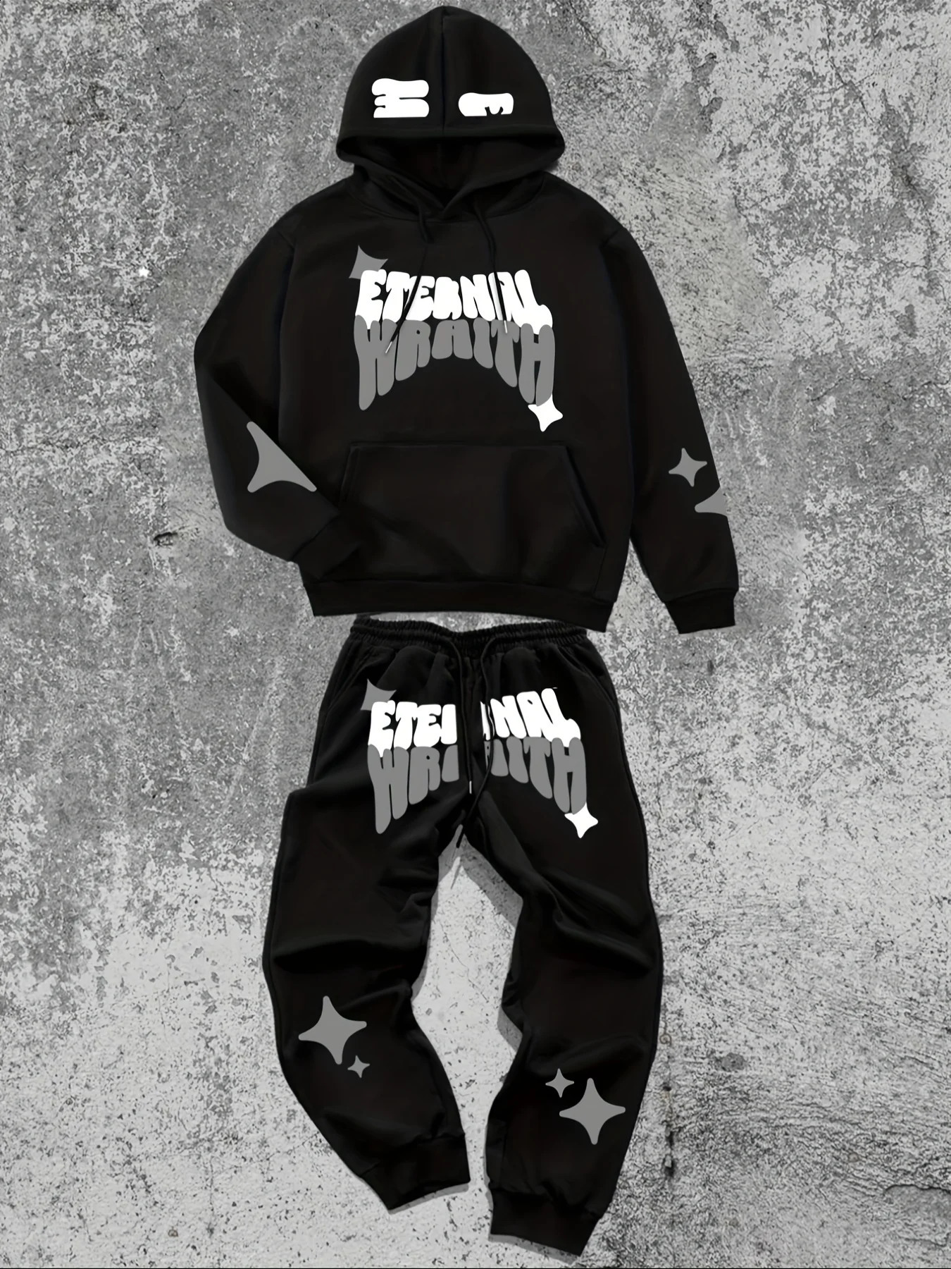 The Spring and Autumn men's hoodie set is a casual and fashionable streetwear collection with letter prints 260917