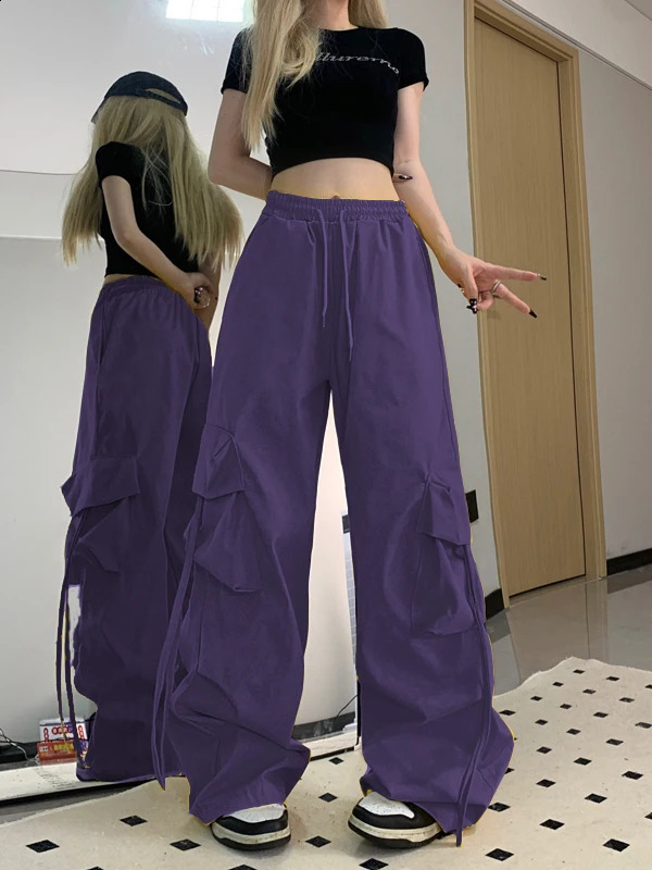 Thiened Fce Purple Dopane Workwear Pants Loose Straight Leg Wide Long Trousers for Men And Women Autumn Winter Ca 260917