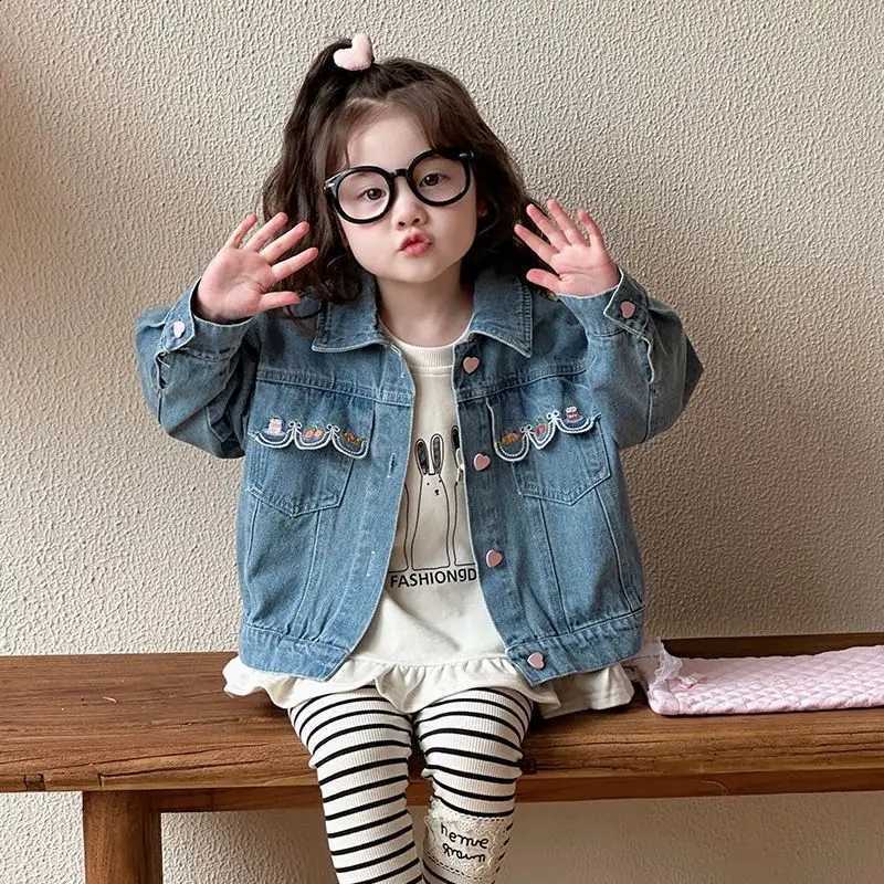 Jacket Girls Denim Spring and Autumn New Childrens Korean Style Top Little Girls Stylish Clothes 2025T260916