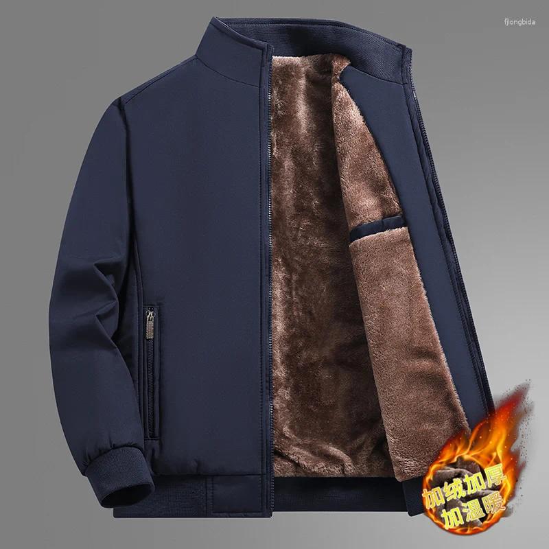 Men's Down 2026 Autumn Winter Fleece Thick Jacket Men Warm Windbreaker Fur Collar Coat Male Brand Fashion Lamb Wool Parka 8XL