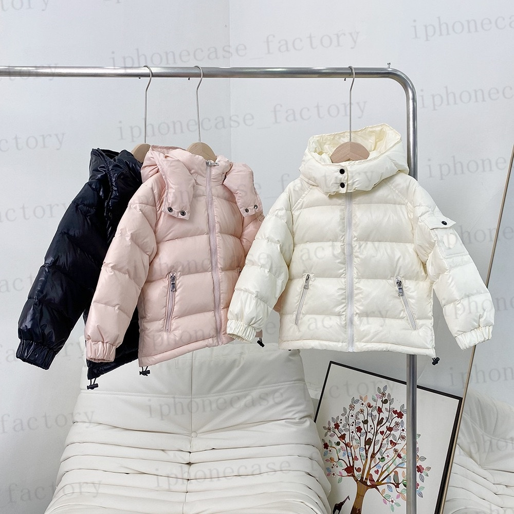 Fashionable and comfortable kids coat designer M embroidery logo children's down jacket 100% down filled top multi-color girls' and boys&#