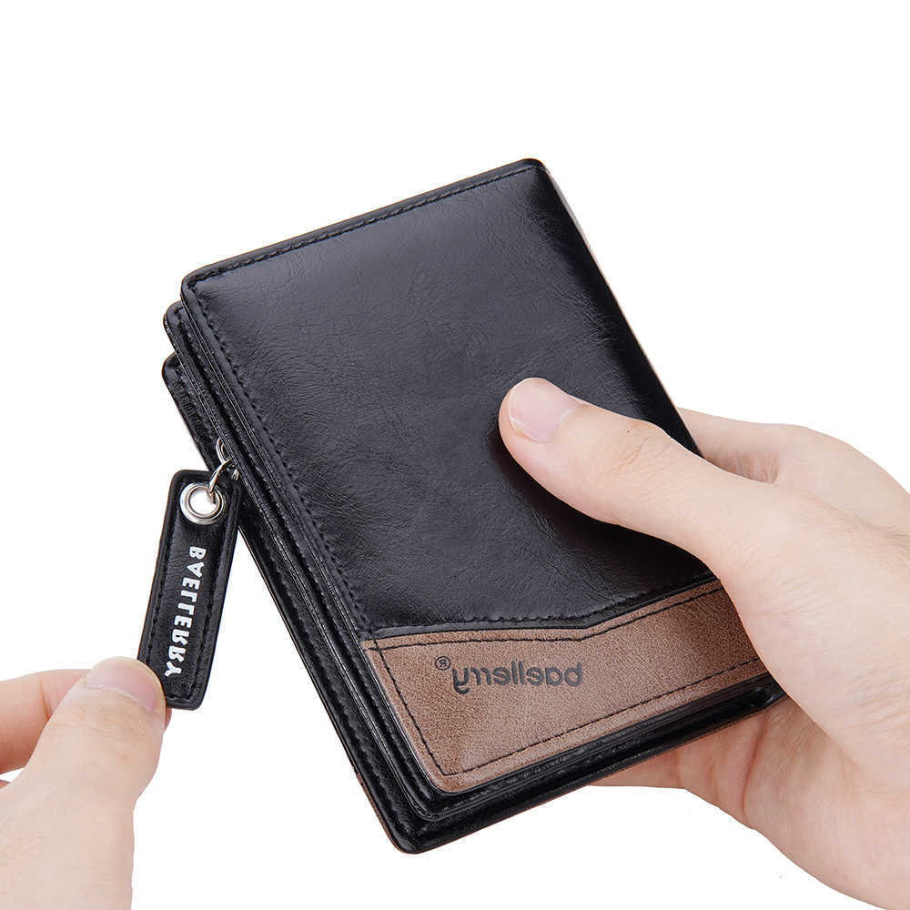 Men's Pu 1Pcs/Baellerry Leather Wallet Large Capacity Multi-Card Slot Zipper 80% off Wallet with Id Window and Coin Pocket Ideal Gift for MenT2