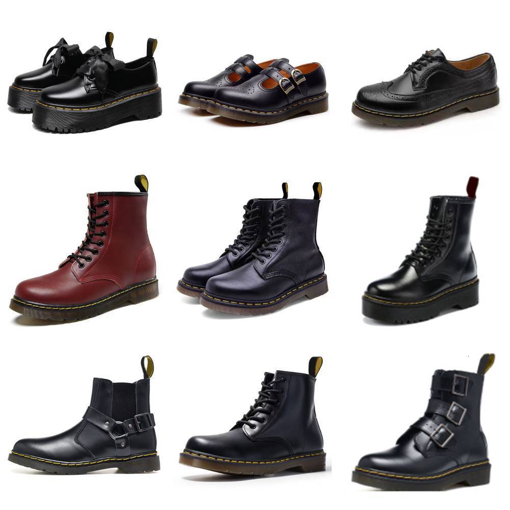 Designer New DrbootieeS High Martin Boots 1460 1461 Bootsreal Leather Vintage Fashion Show Winter Snow Marteen Men Women Mini Bootie Smooth Oxford B