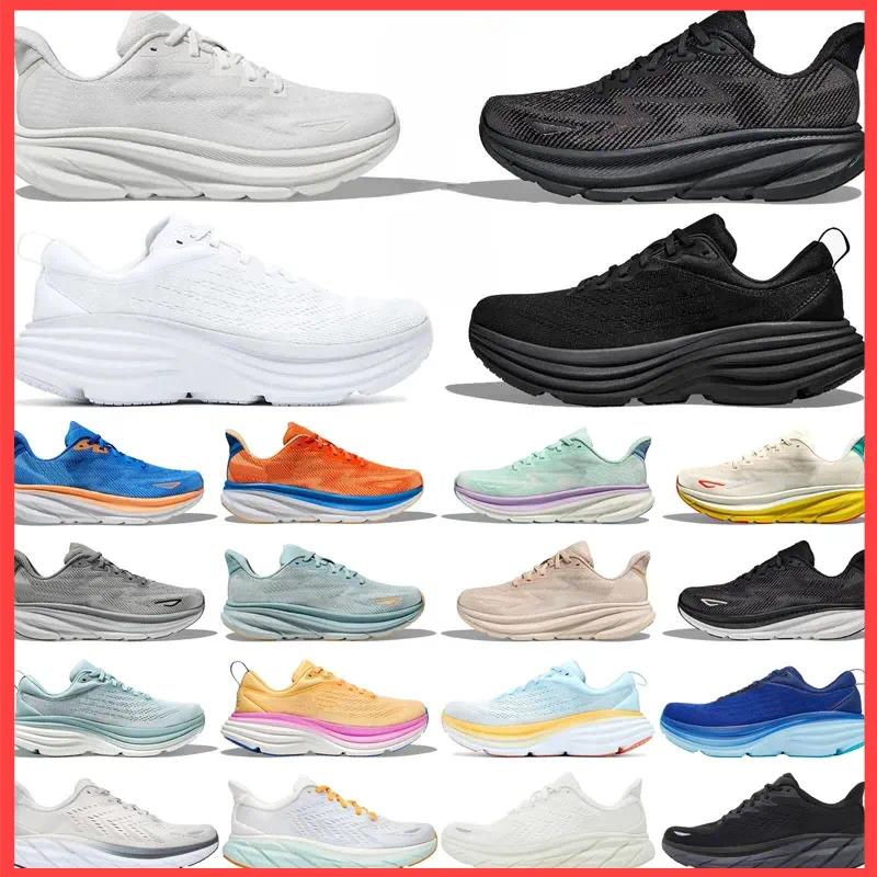 2026 Designer Bondi Clifton 8 9 Running Shoes for Men Women Triple Black White Blue Blanc De Blanc Outdoor Mens Womens Shoe Trainers Sneakers Size 3