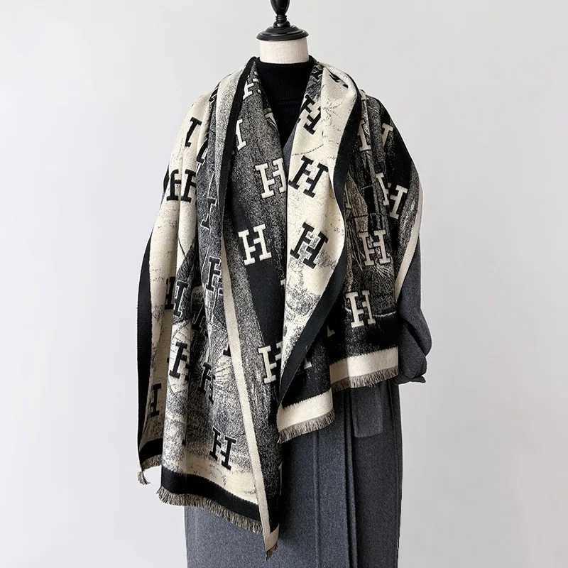 Finely detailed Luxury Winter Cashmere Scarf Women 2024 Design Warm Pashmina Poncho Scarves Female Shawl Foulard Bufanda Z260917