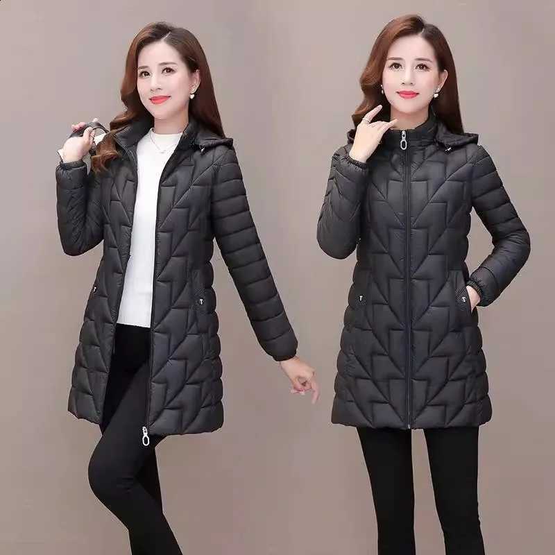 Mother's Autumn Down Cotton Coat Women's Padded Coat Padded Coat Winter Parkas Jacket 6XL 2026 Mid-long Parka Light Jacket H2609171