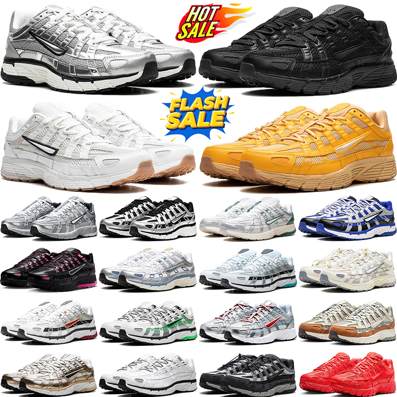 designer running shoes p6000 mens sneakers woman p-6000 trainers Original Metallic Silver White Sail Triple Black Silver jogging walking shoe with b