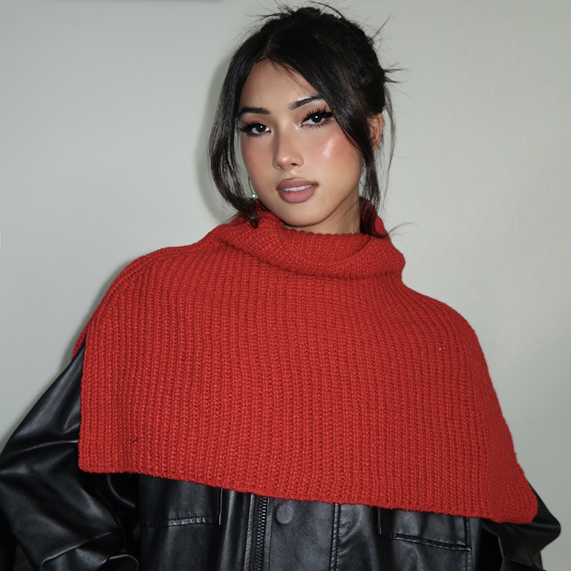 Women's winter scarf, new fashion outerwear, Korean-style versatile neck warmer, knitted shawl, T-shirt cover-up 47